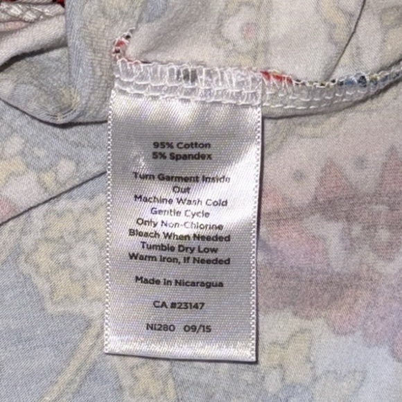 Talbots Red and Blue Paisley Tab Sleeve Top Cotton Stretch Sz S - Picture 8 of 13